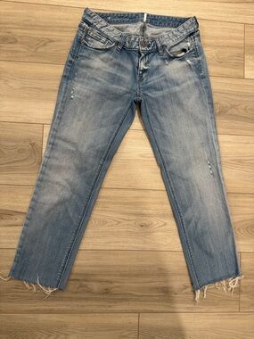 LOFT Light Blue Distressed Cropped Jeans